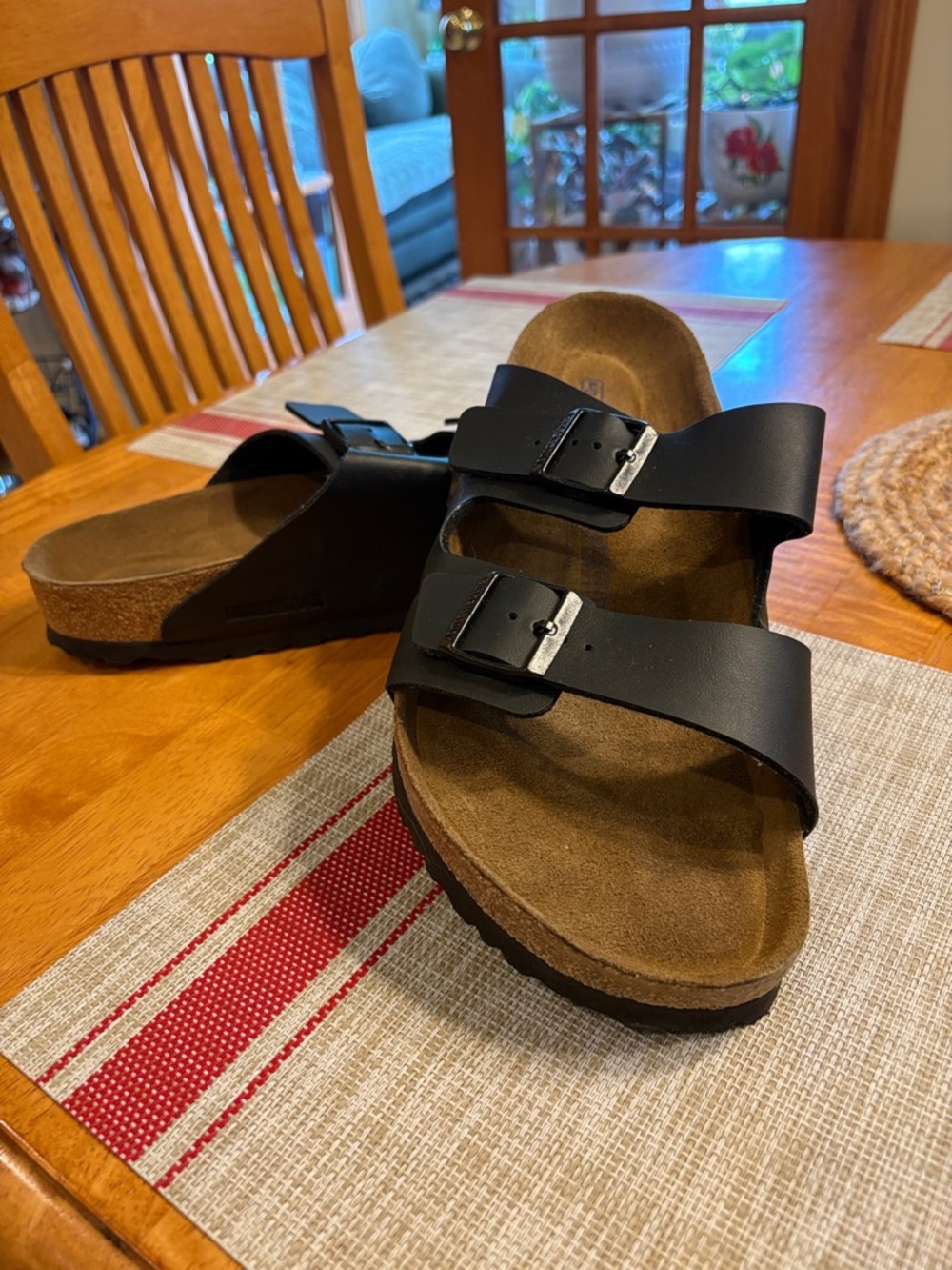 Birkenstock Black Two-Strap Arizona Sandals